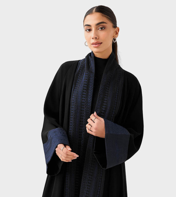 اتش ام  عباية - أسود Abayas