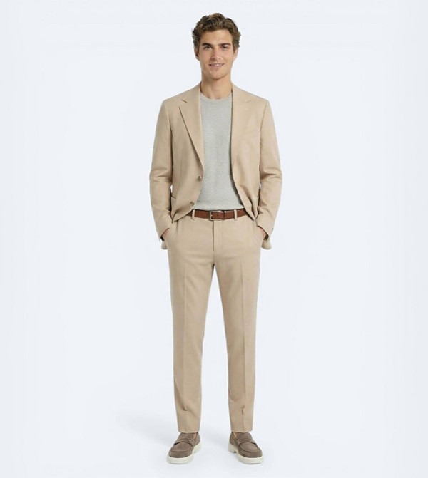 Kip Suit - Beige Tuxedo Suit