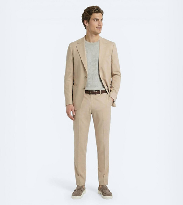 Kip Suit - Beige Tuxedo Suit