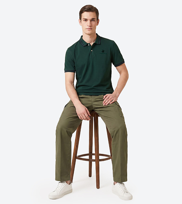 Beverly Hills Polo Club  Polo T-Shirts - Green Polo T-shirts
