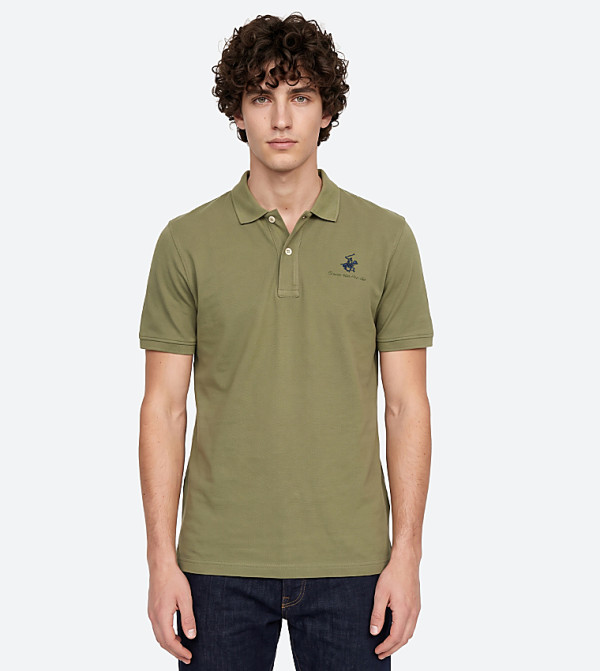 Beverly Hills Polo Club  T-Shirts - Olive Polo T-shirts