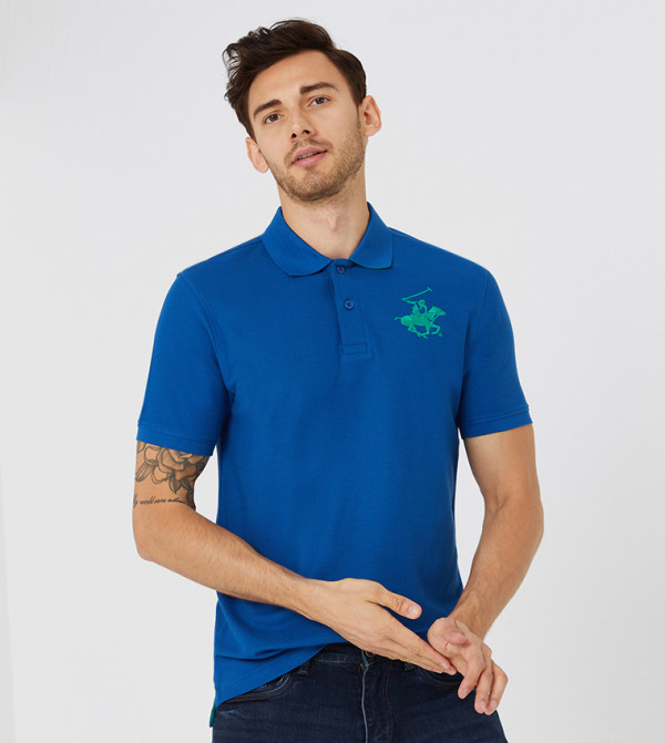 Beverly Hills Polo Club  Clothing - Blue Polo T-shirts