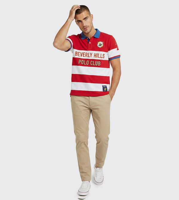 بيفرلي هيلز بولو كلوب  ملابس - أحمر قمصان بولو