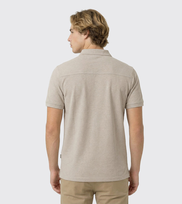 Beverly Hills Polo Club Shirts - Taupe Short Sleeves