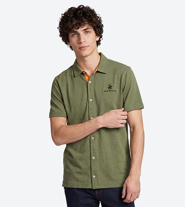 Beverly Hills Polo Club  Short Sleeves - Olive Short Sleeves