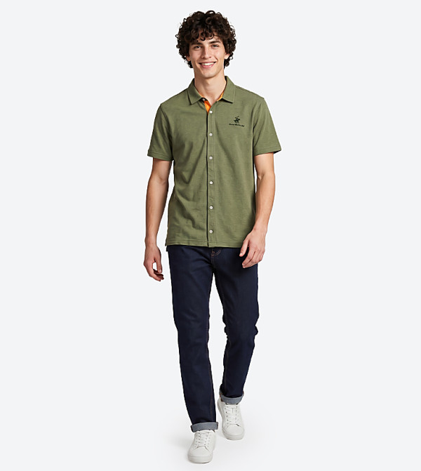 Beverly Hills Polo Club  Short Sleeves - Olive Short Sleeves