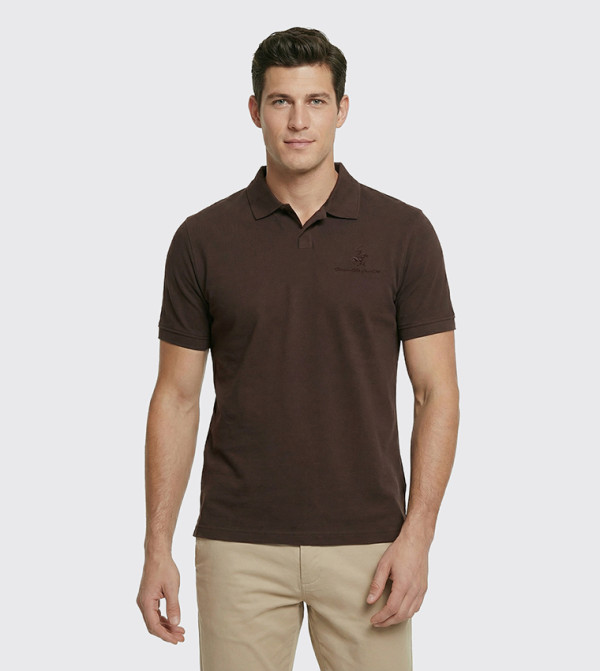 Beverly Hills Polo Club  Clothing - Brown Polo T-shirts