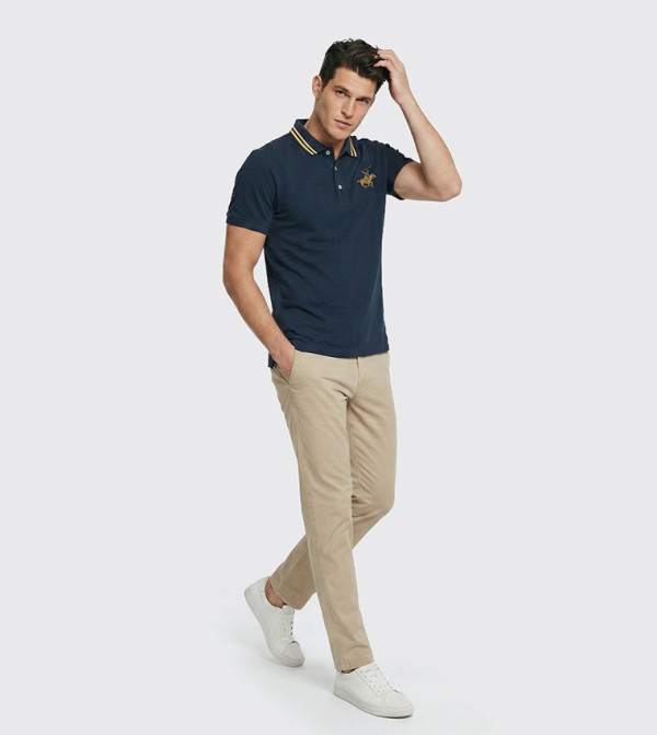 Beverly Hills Polo Club  Clothing - Navy Polo T-shirts