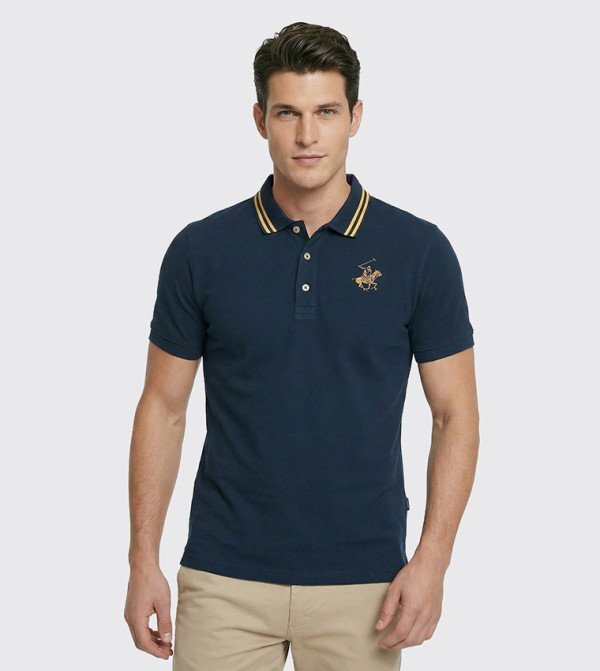 Beverly Hills Polo Club  Clothing - Navy Polo T-shirts