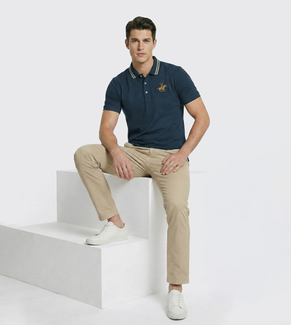 Beverly Hills Polo Club  Clothing - Navy Polo T-shirts