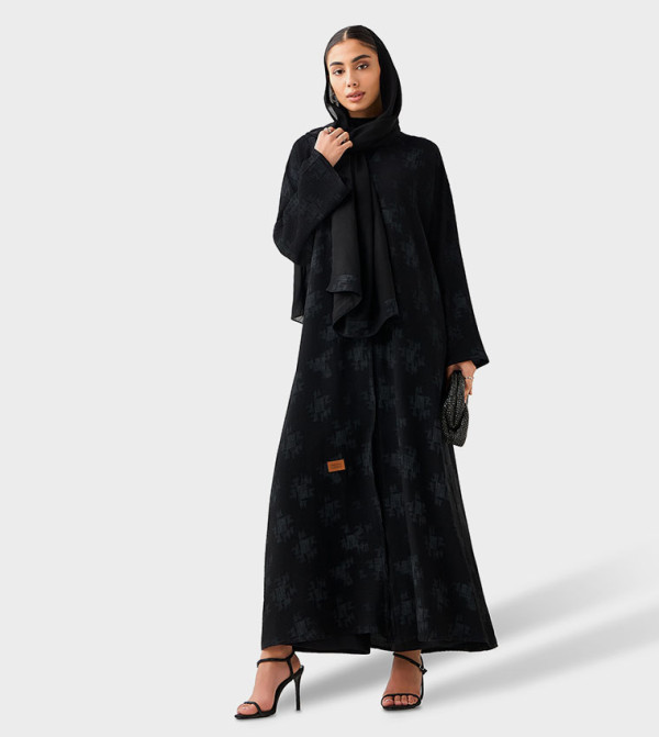 اتش ام  عباية - أسود Abayas