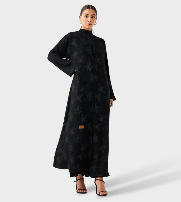 اتش ام  عباية - أسود Abayas