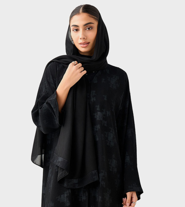 اتش ام  عباية - أسود Abayas