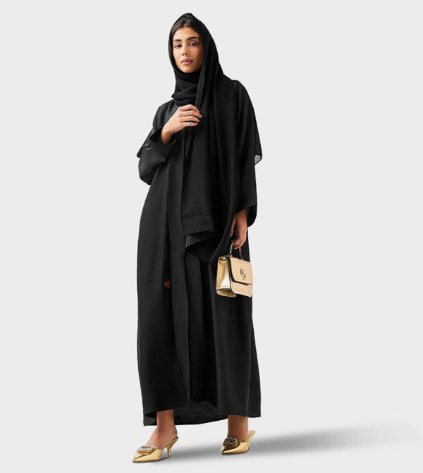 اتش ام  عباية - أسود Abayas