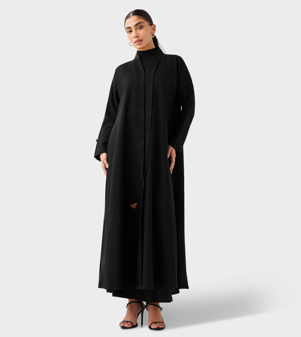 اتش ام  عباية - أسود Abayas