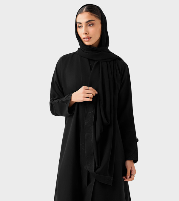 اتش ام  عباية - أسود Abayas