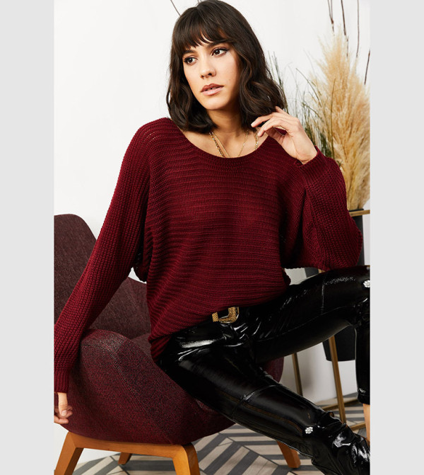 Olalook Olalook - Burgundy Sweaters