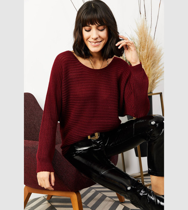 Olalook Olalook - Burgundy Sweaters