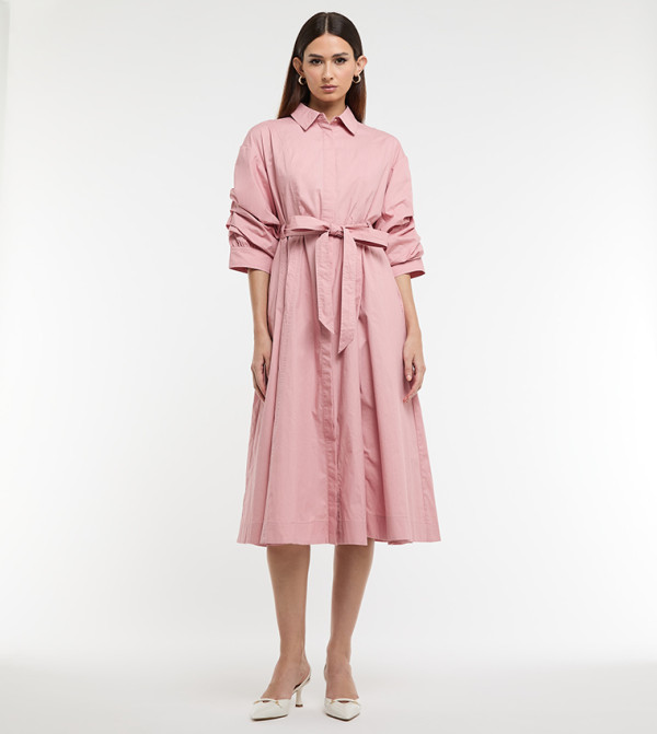BCBG  Shirt & T-Shirt Dresses - Pink Shirt & T-Shirt Dresses