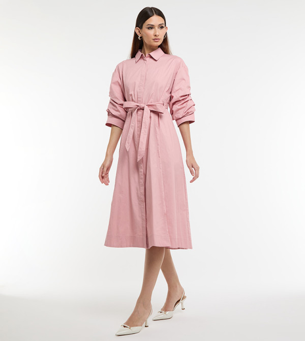 BCBG  Shirt & T-Shirt Dresses - Pink Shirt & T-Shirt Dresses