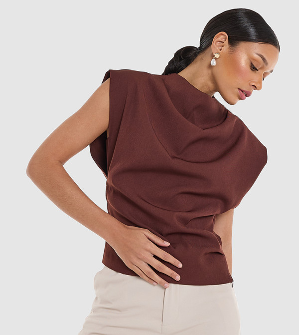 BCBG  neutral-tailoring - Brown Casual Tops