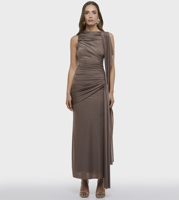 BCBG  Midi Dresses - Brown Midi Dresses