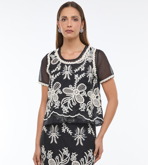 BCBG  Clothing - Black Casual Tops