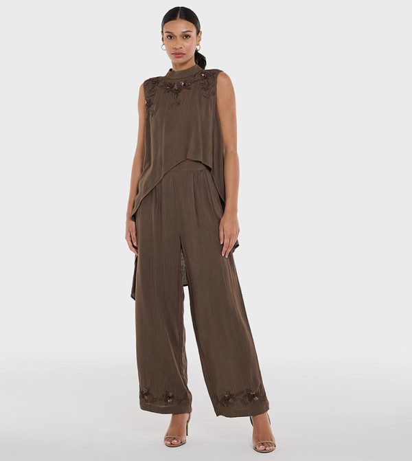 BCBG  Sleeveless Tops - Brown Sleeveless Tops