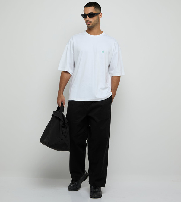 F5 - Off White Round Neck T-Shirts