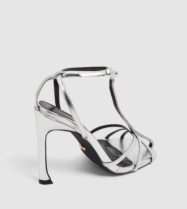 ناين وست  أحذية - فضي كعب