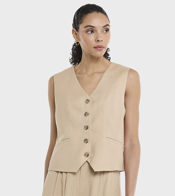 BCBG  neutral-tailoring - Beige Waistcoats