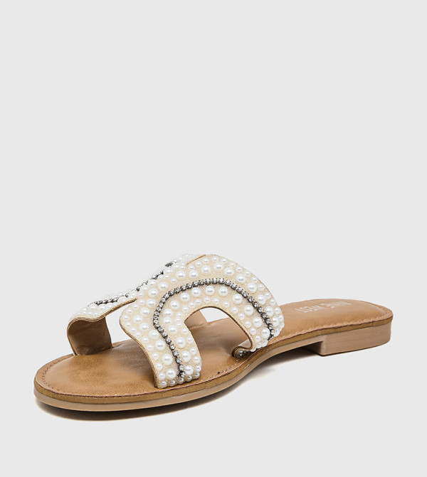 ناين وست ناين وست - بيج Flat Sandals