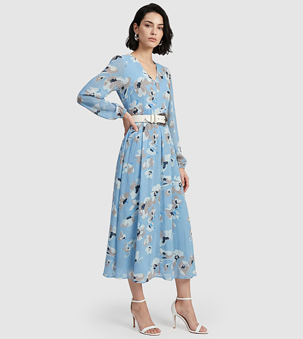 BCBG  Midi Dresses - Blue Midi Dresses
