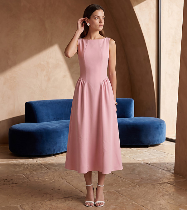 BCBG  Dresses - Pink Midi Dresses