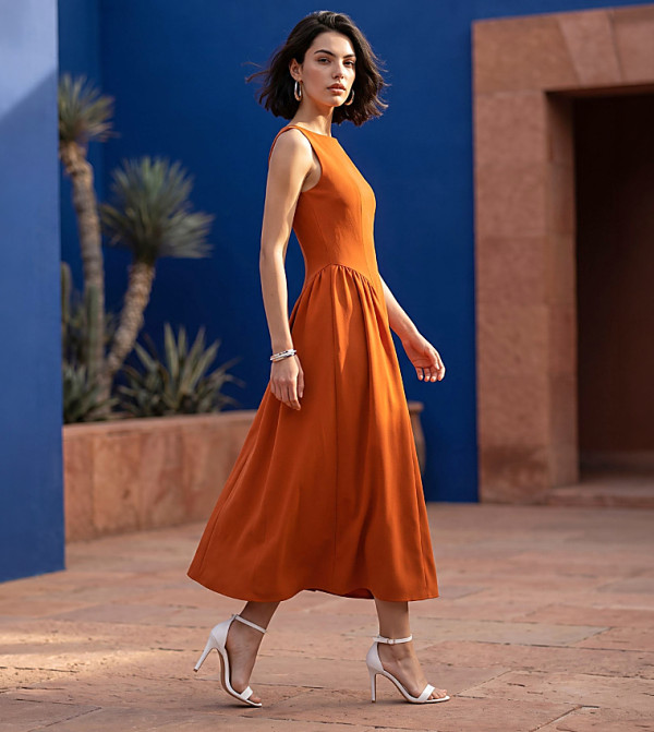 BCBG BCBG - Orange Midi Dresses
