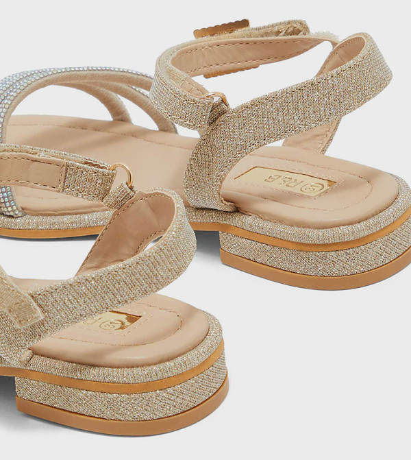 R&B  Flat Sandals - Gold Flat Sandals
