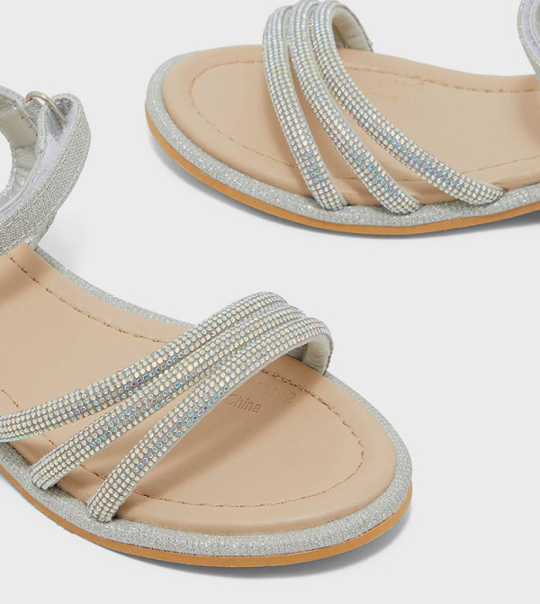 أر آند بي  أحذية فلات - فضي Flat Sandals