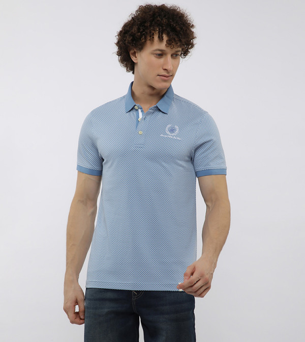 Beverly Hills Polo Club checkered-plaid-m - Blue Polo T-shirts