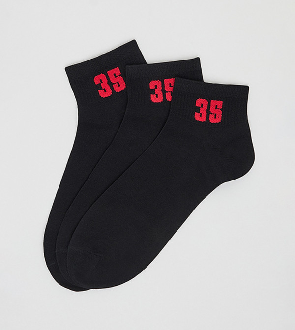 R&B  Socks - Black Ankle Length Socks