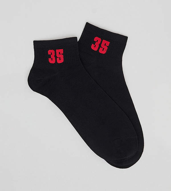 R&B  Socks - Black Ankle Length Socks
