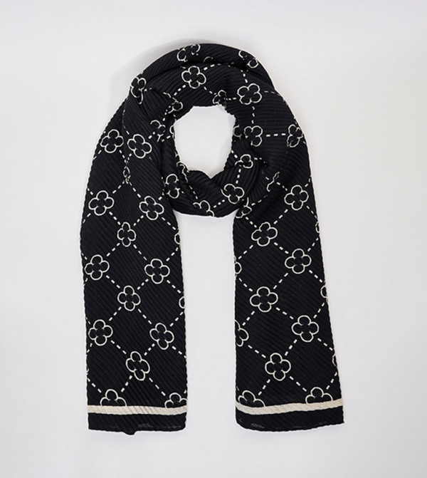 R&B  Scarves - Black Woven Scarves