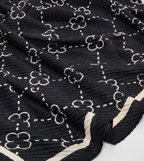 R&B  Scarves - Black Woven Scarves