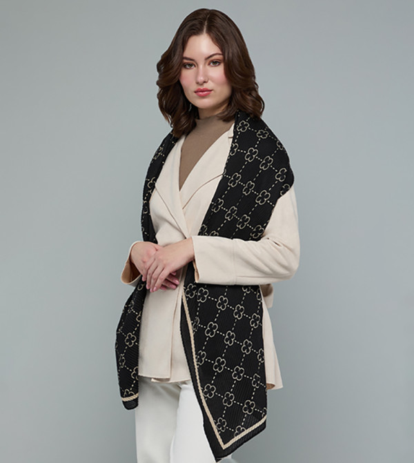 R&B  Scarves - Black Woven Scarves