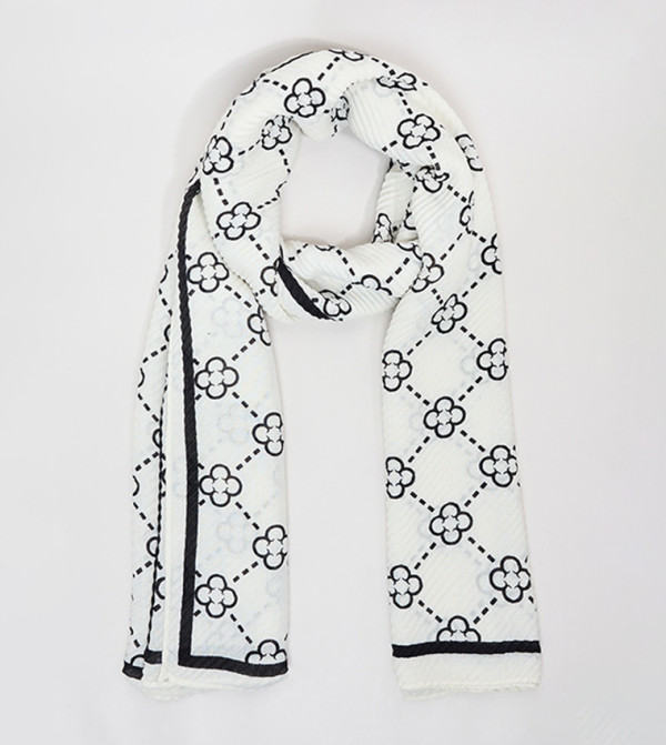 R&B  Scarves - White Woven Scarves