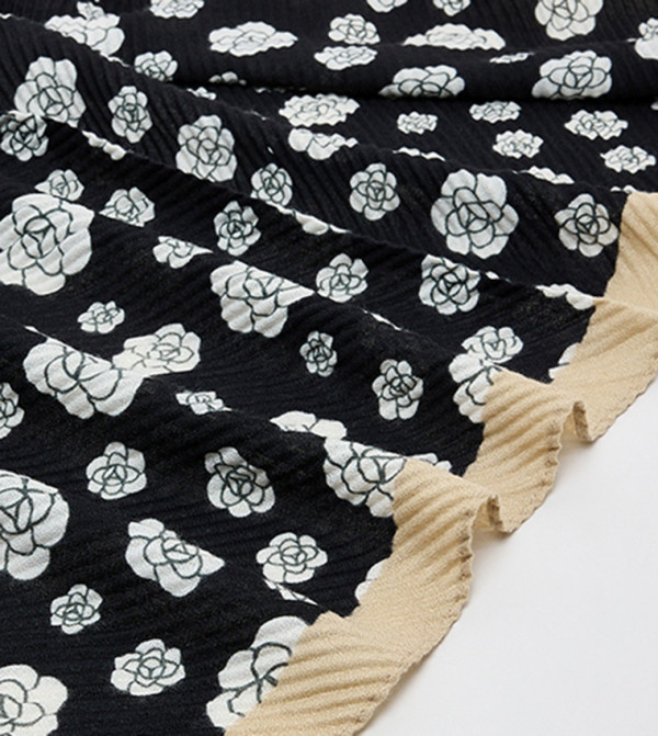 R&B  Scarves - Black Woven Scarves