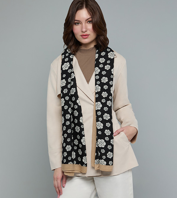 R&B  Scarves - Black Woven Scarves