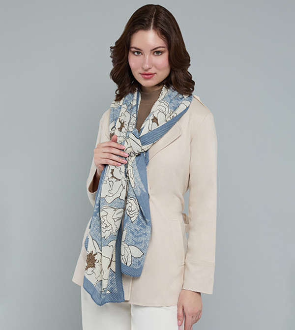 R&B  Scarves - Blue Woven Scarves