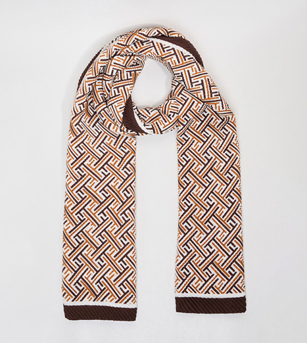 R&B  Scarves - Brown Woven Scarves