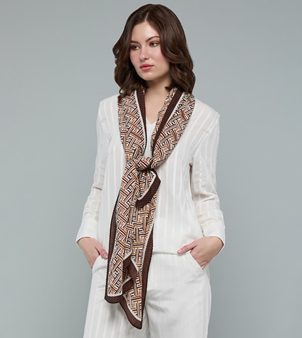 R&B  Scarves - Brown Woven Scarves