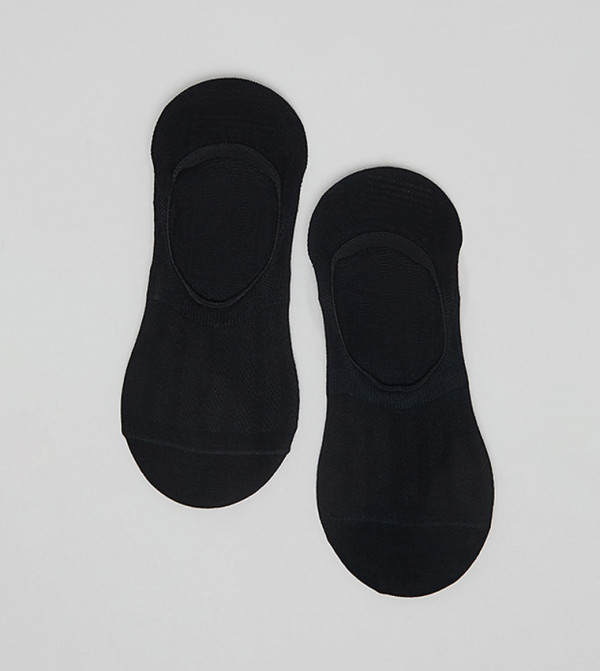 R&B  Socks - Black No Show Socks